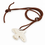 Pendant turtle dove with leather lace