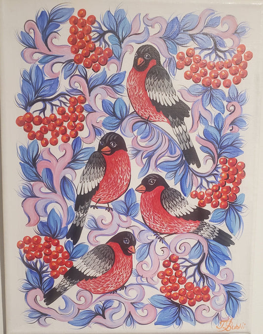 Picture Winter Birds 12*9”