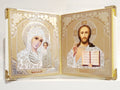 Christian Icon (2 pcs) in white/gold frame