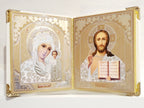 Christian Icon (2 pcs) in white/gold frame
