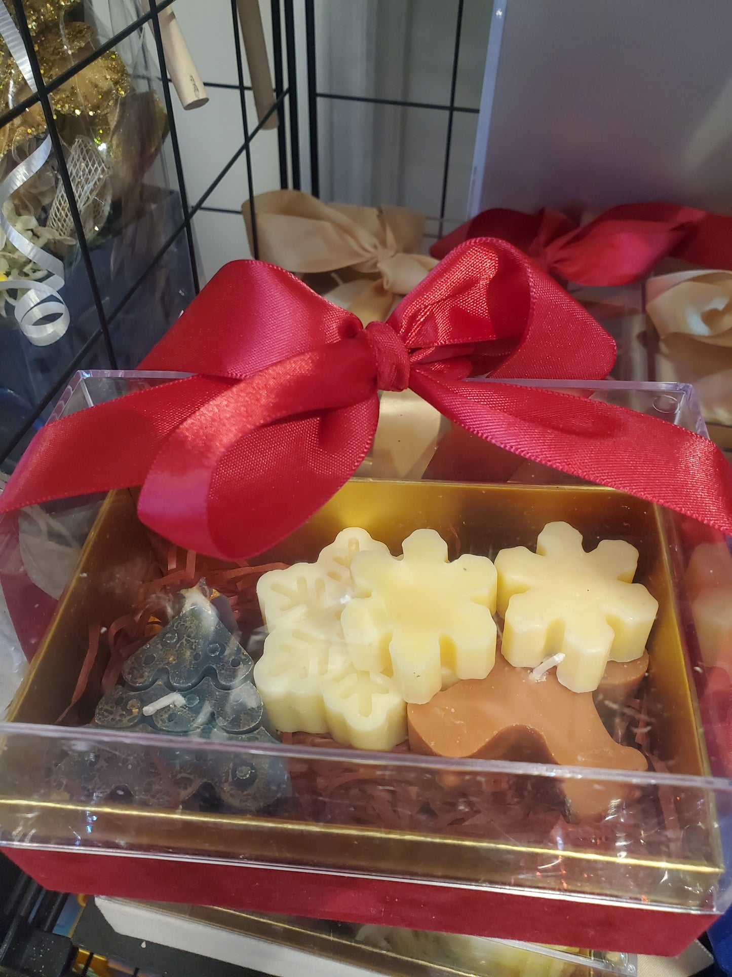 Candle Christmas set with bow Small