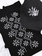 Hoodie with embroidery, black, size S, L