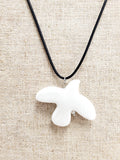 Necklace White Peace Dove Pendant  118 cm