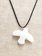Necklace White Peace Dove Pendant  118 cm