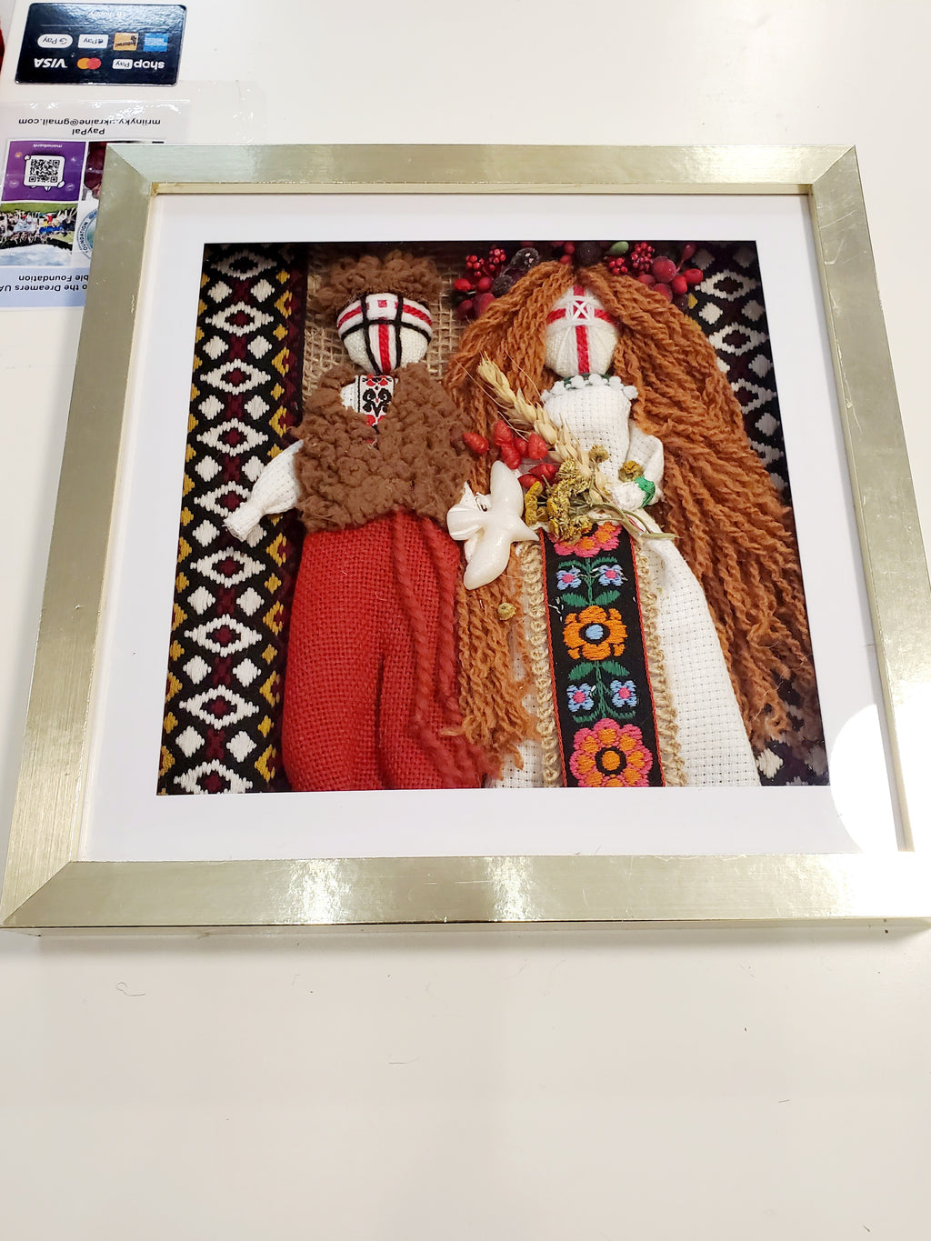 Valentine's Day gift Motanka dolls Family in frame