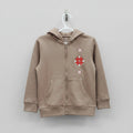 Hoodie with embroidery and zipper, XS/TP (4-5), Light brown