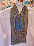 Embroidered children's shirt 140 blue/yellow