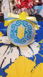 Embroidered Christmas Ball UA Mix 6 cm T3