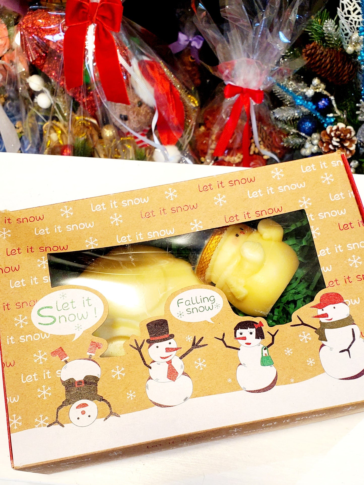 Candle Christmas set (green box, brown)