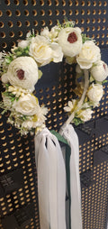 Head wreath white/green flowers