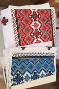 Embroidered Towel red/blue