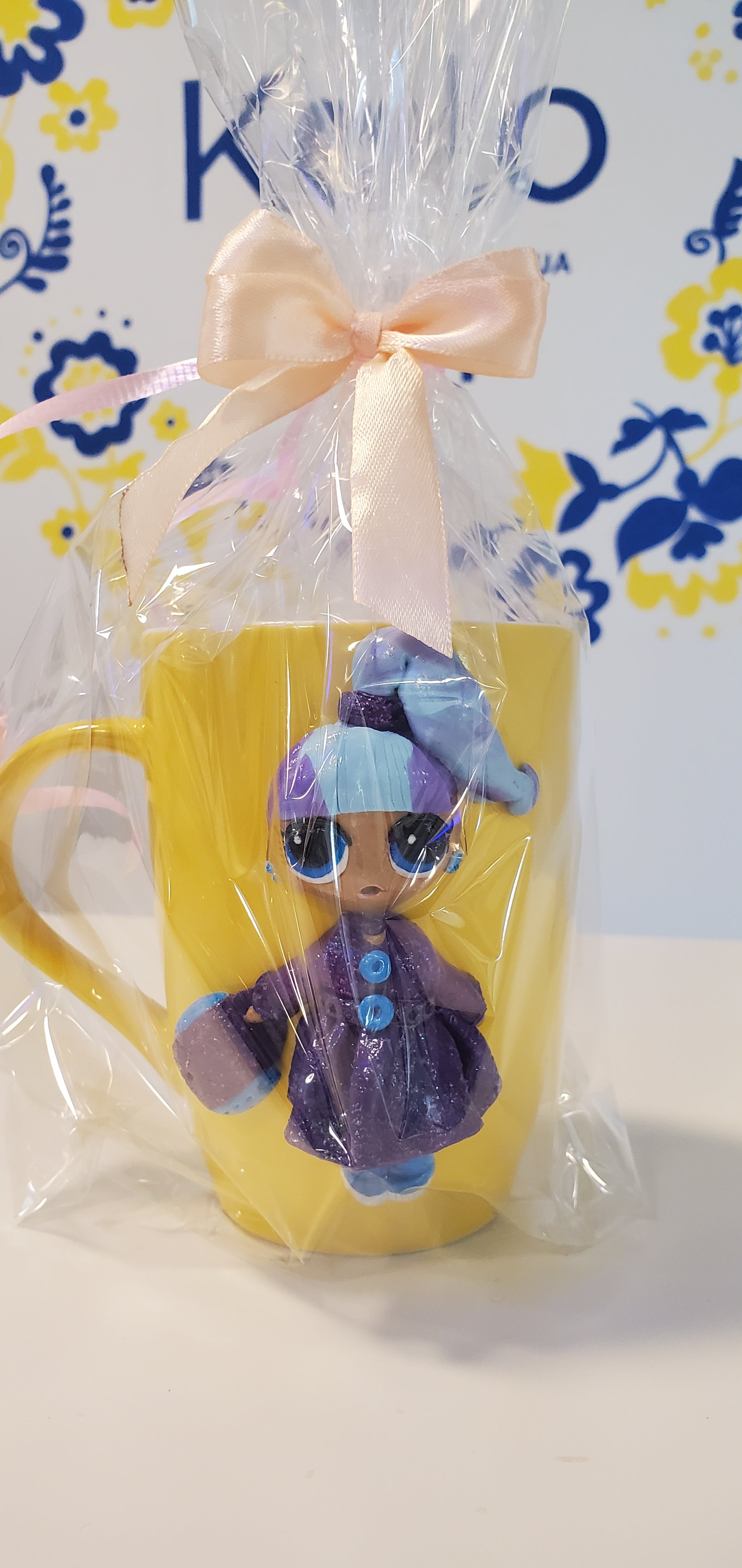 Ceramic Mug with handcrafted girl