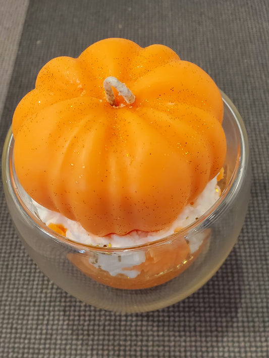 Candle Pumpkin in glass