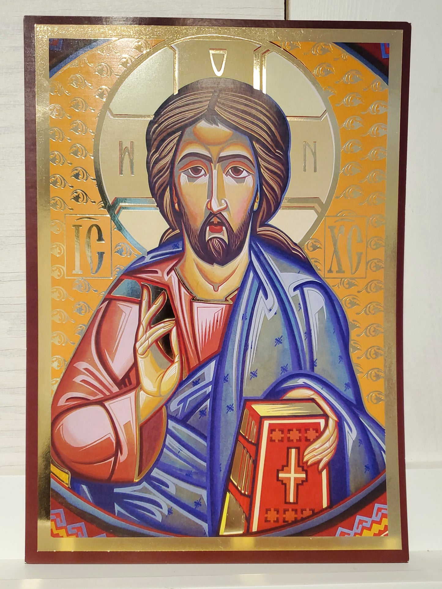 Christian Icon of Jesus Christ paper in frame size 21x29.5 cm