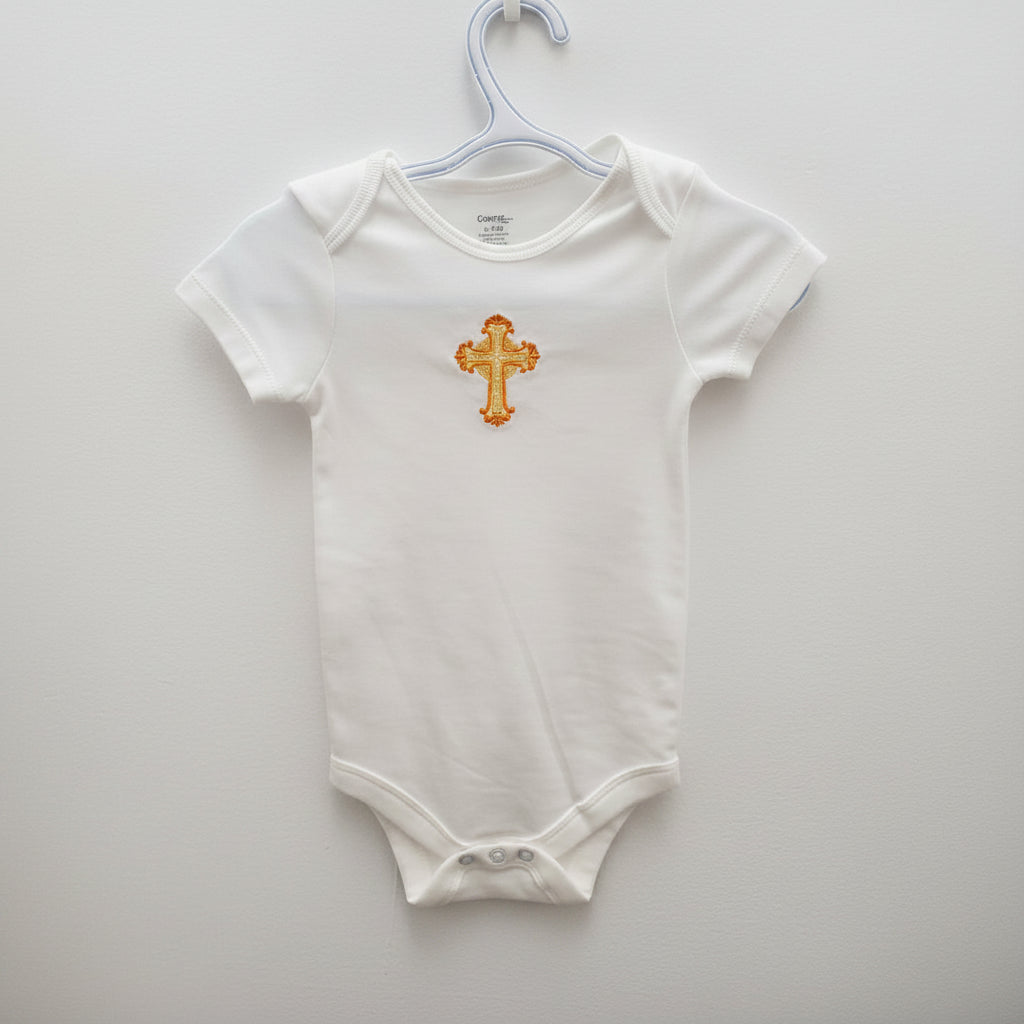 Embroidered Bodysuit with cross (6-12 months)