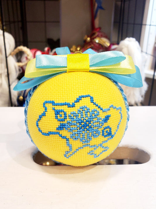 Embroidered Christmas Ball UA Mix 8 cm T2