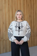 Women's embroidered blouse Runa (melange)